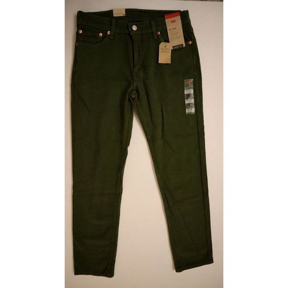 Levi's 511 Men's Sz 30x32 Green Stretch Slim Fit Straight Jeans $70 - Picture 1 of 7
